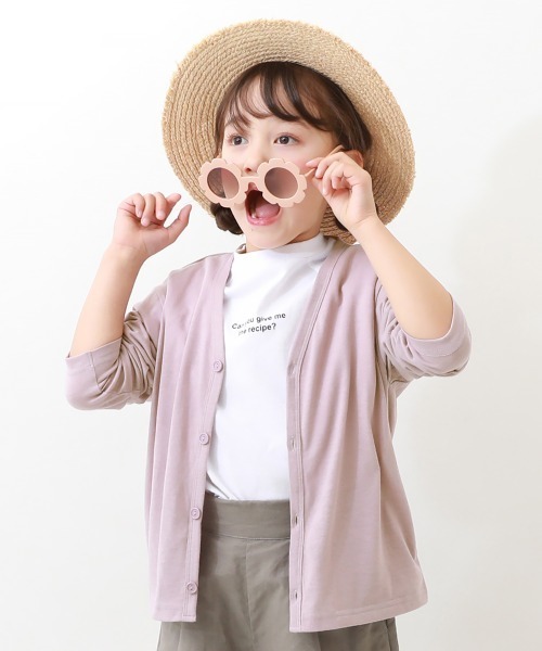 devirock（デビロック）の「UVカット カーディガン（カーディガン/ボレロ・キッズ・杢グレー/ブラック/ブルー系その他2/パープル系その他/ベージュ/オートミール/グリーン系その他/ブルー系その他・100cm/110cm/120cm/130cm/140cm/150cm/160cm）」の8枚目の写真