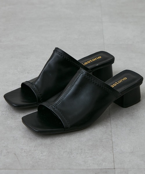 Kastane（カスタネ）の「【2023SSカタログ掲載アイテム】スクエアヒールサンダル（サンダル・レディース・アイボリー/ブラック・S/M/L）」の3枚目の写真
