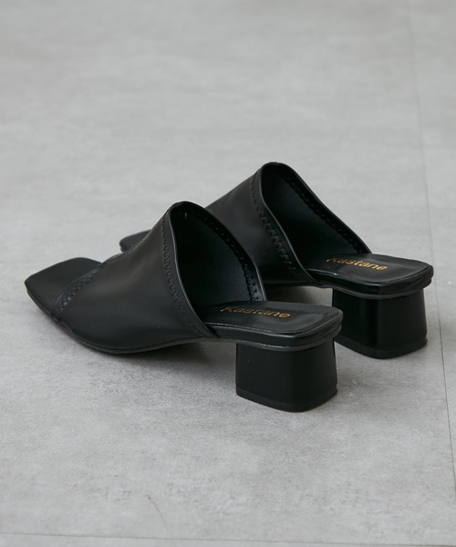 Kastane（カスタネ）の「【2023SSカタログ掲載アイテム】スクエアヒールサンダル（サンダル・レディース・アイボリー/ブラック・S/M/L）」の8枚目の写真