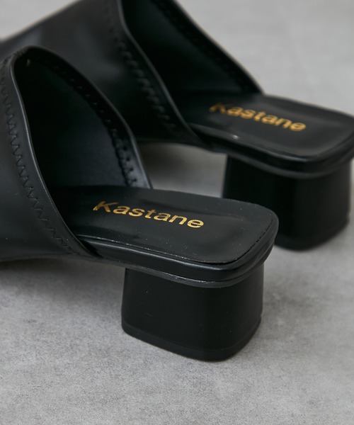 Kastane（カスタネ）の「【2023SSカタログ掲載アイテム】スクエアヒールサンダル（サンダル・レディース・アイボリー/ブラック・S/M/L）」の5枚目の写真