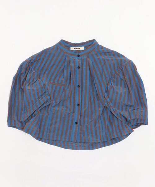 RUMCHE（ラムシェ）の「RUMCHE Stripe Stand Collar Blouse（シャツ 