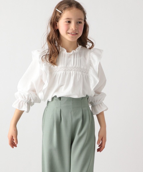 GLOBAL WORK(グローバルワーク)の「イージーケア/フリルブラウス/185907(シャツ/ブラウス・キッズ・ホワイト・140cm/150cm/120cm/110cm/130cm/100cm/160cm)」の10枚目の写真