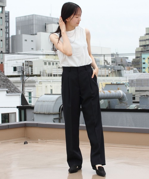 THE SHINZONE（ザ　シンゾーン）の「THE SHINZONE/シンゾーン　ハイツイストコットンスリーブレス　HIGH TWIST COTTON SLEEVELESS（Tシャツ/カットソー・レディース・ブラック/ホワイト/レッド/パープル・FREE）」の11枚目の写真