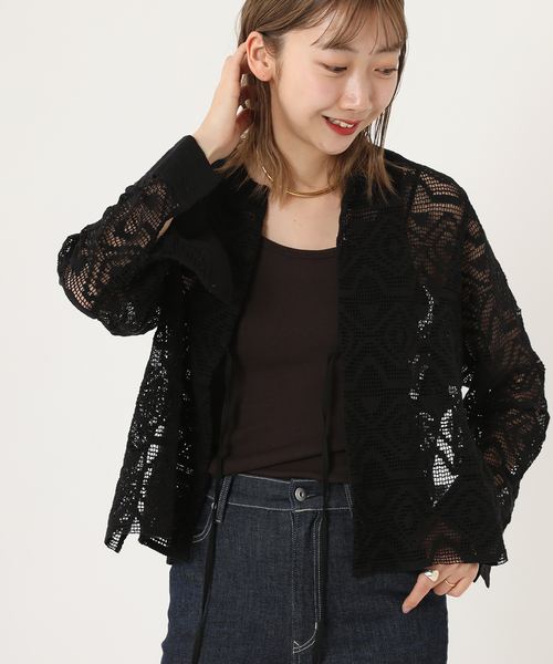 Plage 【R’IAM】レースミニシャツ　プラージュ　ブラウス　ナチュラル plage（プラージュ）の「【R'IAM】レースミニシャツ（シャツ