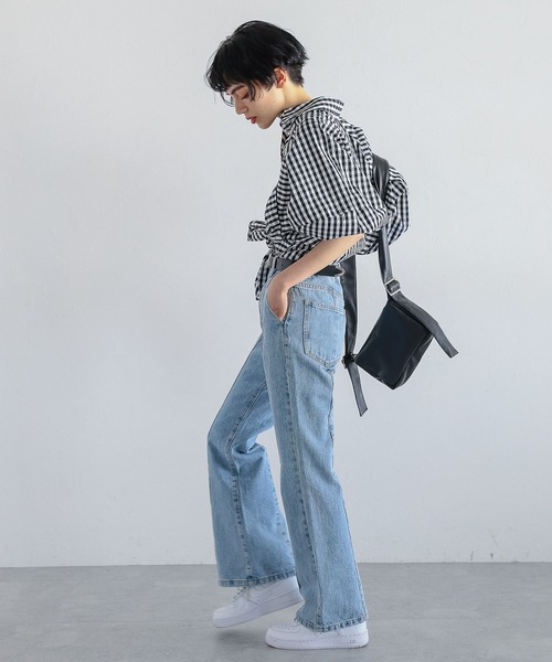 PAGEBOY（ページボーイ）の「デザインヘムブラウス（シャツ/ブラウス・レディース・チェック/オフホワイト・FREE）」の4枚目の写真