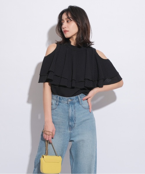 Mystrada（マイストラーダ）の「ショルダースリットケープブラウス 