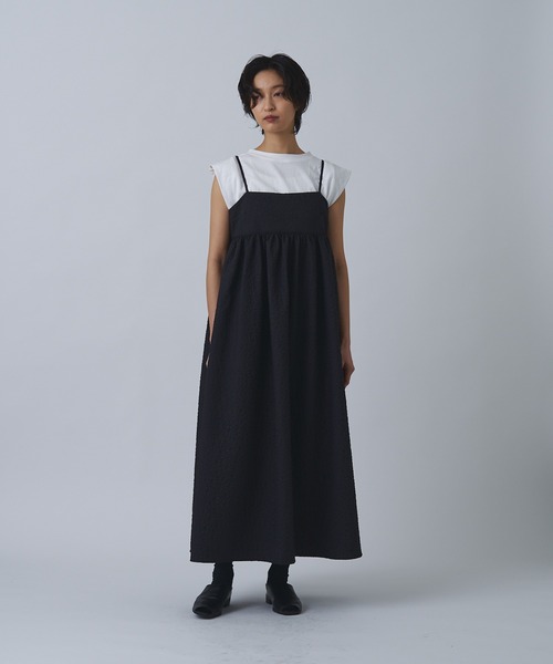 Abor（アボア）の「【Abor】ジャガードキャミドレス（ワンピース・レディース・ブラック/アイボリー・FREE）」の11枚目の写真