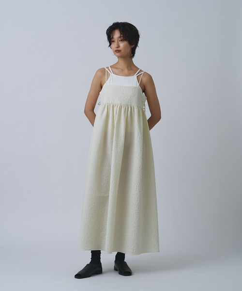 Abor（アボア）の「【Abor】ジャガードキャミドレス（ワンピース・レディース・ブラック/アイボリー・FREE）」の3枚目の写真