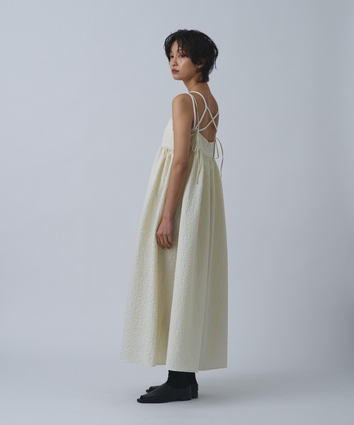 Abor（アボア）の「【Abor】ジャガードキャミドレス（ワンピース・レディース・ブラック/アイボリー・FREE）」の5枚目の写真