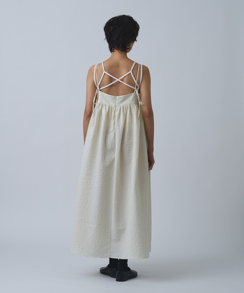 Abor（アボア）の「【Abor】ジャガードキャミドレス（ワンピース・レディース・ブラック/アイボリー・FREE）」の6枚目の写真