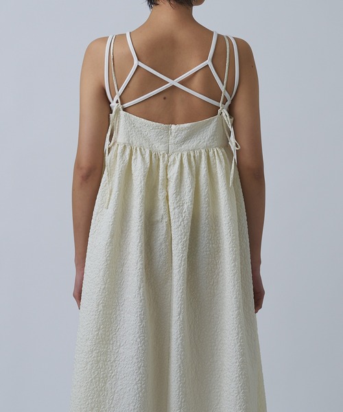 Abor（アボア）の「【Abor】ジャガードキャミドレス（ワンピース・レディース・ブラック/アイボリー・FREE）」の9枚目の写真