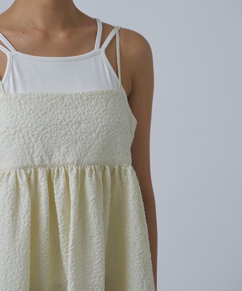 Abor（アボア）の「【Abor】ジャガードキャミドレス（ワンピース・レディース・ブラック/アイボリー・FREE）」の10枚目の写真