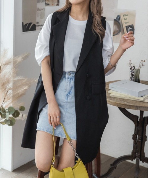 Ada.（エイダ）の「★特別プライス！今なら490円！★デニム 台形 ミニスカート（スカート・レディース・ダークブルー/ライトブルー/ケミカルウォッシュ/ブラック・M/S）」の21枚目の写真