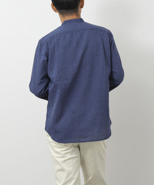 NOLLEY'S goodman(ノーリーズグッドマン)の「リネン混 バンドカラースキッパー7分袖シャツ(シャツ/ブラウス・メンズ・ネイビー/グレー/ブルー・S/M/L)」の18枚目の写真