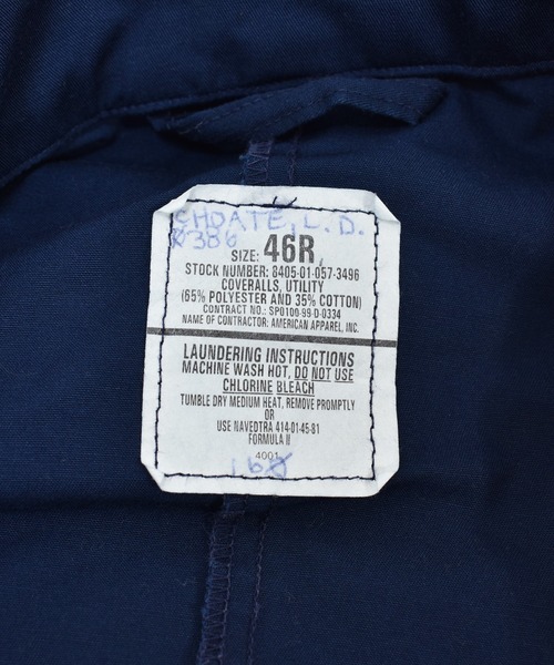 VINTAGE(ヴィンテージ)の「【ヴィンテージ古着】90's ミリタリー U.S.NAVY ユーティリティーカバーオール ジャンプスーツ オールインワン(つなぎ/オールインワン・メンズ・ネイビー・46)」の3枚目の写真