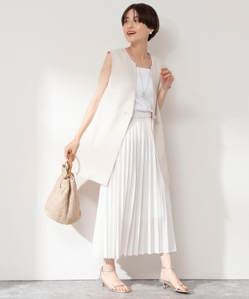 NOLLEY’S（ノーリーズ）の「プリーツスカート（スカート・レディース・ネイビー/オフホワイト/ベージュ・38/36）」の22枚目の写真