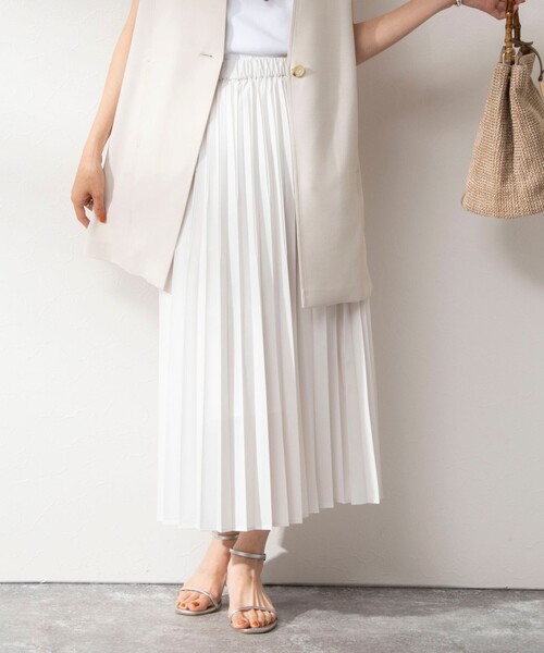 NOLLEY’S（ノーリーズ）の「プリーツスカート（スカート・レディース・ネイビー/オフホワイト/ベージュ・38/36）」の19枚目の写真