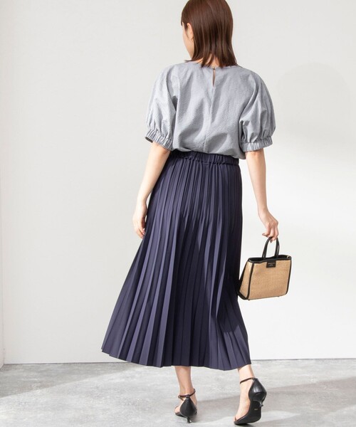 NOLLEY’S（ノーリーズ）の「プリーツスカート（スカート・レディース・ネイビー/オフホワイト/ベージュ・38/36）」の15枚目の写真