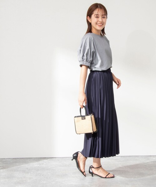 NOLLEY’S（ノーリーズ）の「プリーツスカート（スカート・レディース・ネイビー/オフホワイト/ベージュ・38/36）」の14枚目の写真