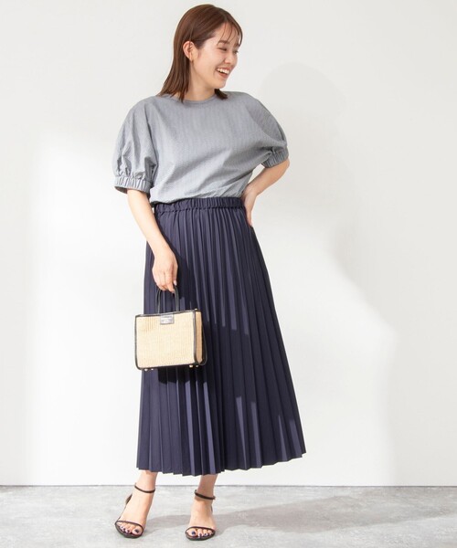 NOLLEY’S（ノーリーズ）の「プリーツスカート（スカート・レディース・ネイビー/オフホワイト/ベージュ・38/36）」の13枚目の写真