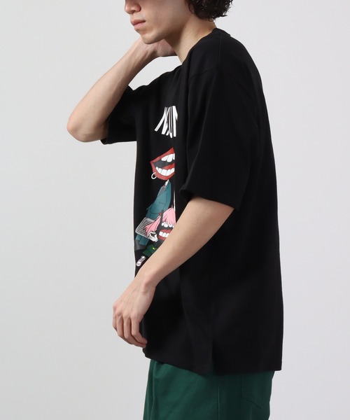 RE730（アールイーセブンサーティー）の「RE730 なみおくんプリント ルーズ半袖Tシャツ（Tシャツ/カットソー・メンズ・ホワイト系その他/ブラック系その他/ブラック・XL/L/M）」の17枚目の写真
