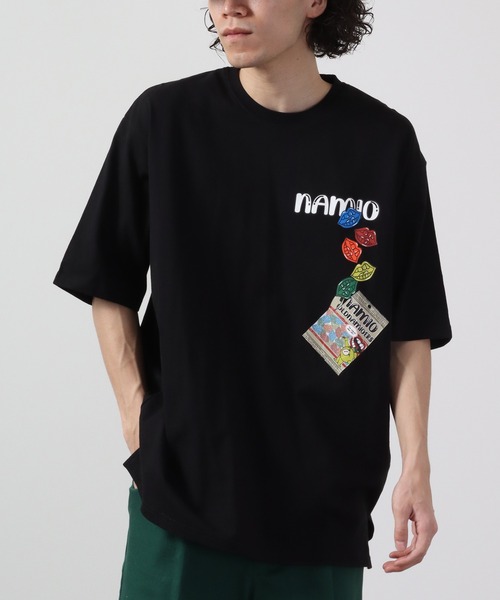 RE730（アールイーセブンサーティー）の「RE730 なみおくんプリント ルーズ半袖Tシャツ（Tシャツ/カットソー・メンズ・ホワイト系その他/ブラック系その他/ブラック・XL/L/M）」の9枚目の写真