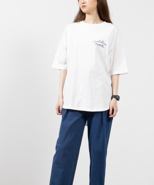 Mac-House(マックハウス)の「UNDERWRAPS アンダーラップス ラウンドヘムビッグシルエットTシャツ(Tシャツ/カットソー・レディース・ピンク/ミント/ホワイト・フリー)」の5枚目の写真