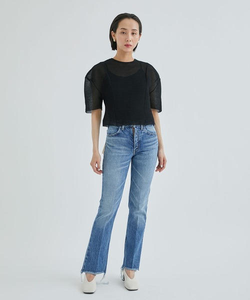 INSCRIRE(アンスクリア)の「【INSCRIRE/アンスクリア】002Flare Denim/フレアーデニム(デニムパンツ・レディース・ブルー・X-SMALL)」の4枚目の写真