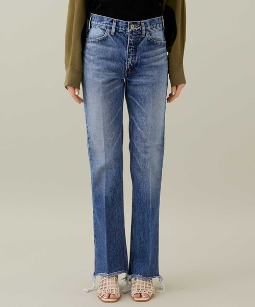 INSCRIRE(アンスクリア)の「【INSCRIRE/アンスクリア】002Flare Denim/フレアーデニム(デニムパンツ・レディース・ブルー・X-SMALL)」の2枚目の写真