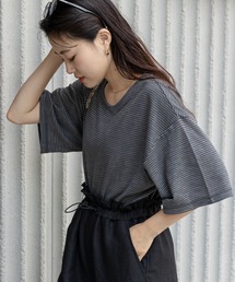 CIAOPANIC TYPY | シアーボーダー配色ステッチ半袖TEE(Tシャツ/カットソー)