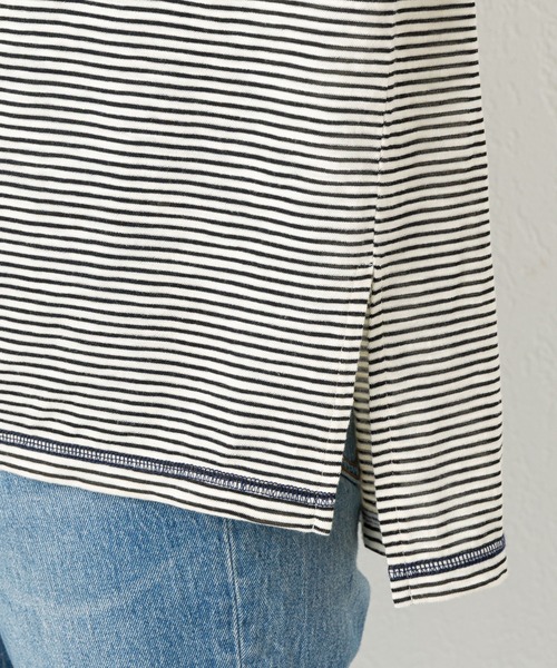 CIAOPANIC TYPY(チャオパニックティピー)の「シアーボーダー配色ステッチ半袖TEE(Tシャツ/カットソー・レディース・チャコールグレー/スカイブルー/アイボリー・ONE SIZE)」の18枚目の写真