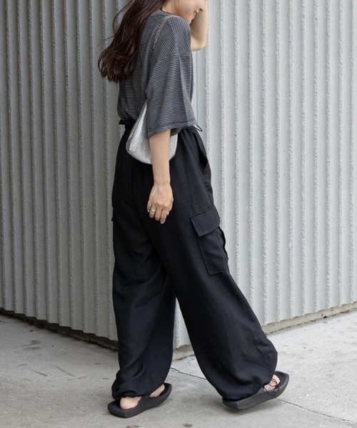 CIAOPANIC TYPY(チャオパニックティピー)の「シアーボーダー配色ステッチ半袖TEE(Tシャツ/カットソー・レディース・チャコールグレー/スカイブルー/アイボリー・ONE SIZE)」の16枚目の写真