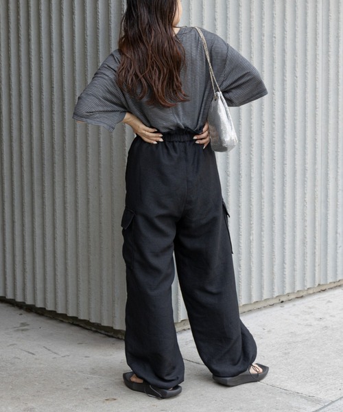 CIAOPANIC TYPY(チャオパニックティピー)の「シアーボーダー配色ステッチ半袖TEE(Tシャツ/カットソー・レディース・チャコールグレー/スカイブルー/アイボリー・ONE SIZE)」の9枚目の写真