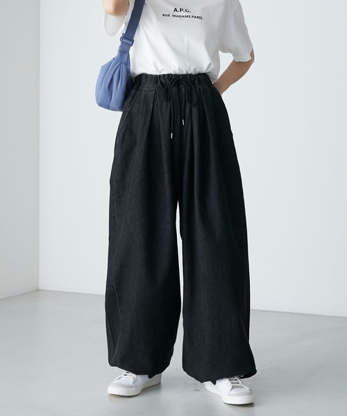 forksy.(フォルクシー)の「【forksy.】サイドタックワイドデニムパンツ(デニムパンツ・レディース・アイボリー/ブラック/ネイビー・FREE)」の18枚目の写真