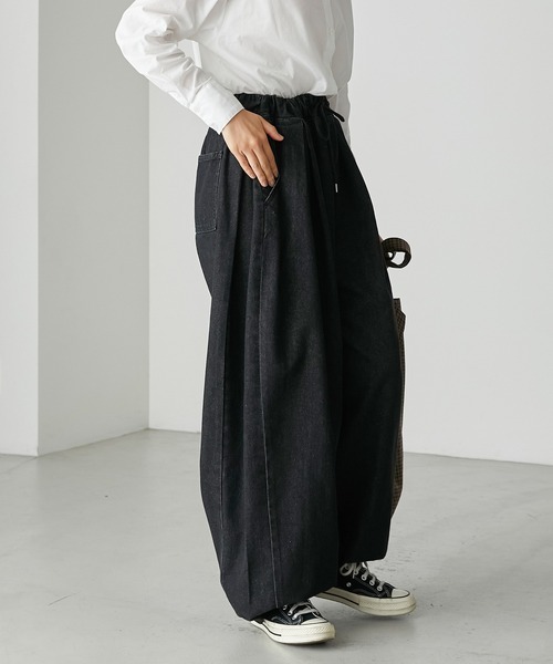 FOXEY NEWYORK サイドボタンワイドパンツ Promenade FOXEY NEW YORK - FOXEY NEWYORK サイドボタンワイドパンツ