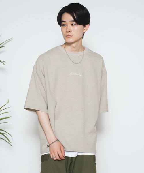 WEGO（ウィゴー）の「WEGO/アンサンブル アクセ付きプルオーバーシャツ（アンサンブル・メンズ・スミクロ/ベージュ・LARGE/MEDIUM）」の12枚目の写真