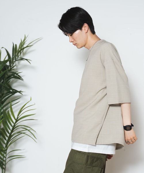 WEGO（ウィゴー）の「WEGO/アンサンブル アクセ付きプルオーバーシャツ（アンサンブル・メンズ・スミクロ/ベージュ・LARGE/MEDIUM）」の13枚目の写真