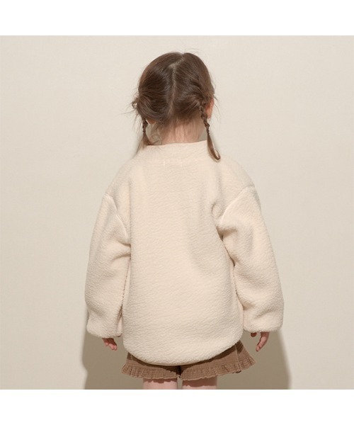 b・ROOM（ビールーム）の「【万能アウター】ボアジップジャケット（ブルゾン・キッズ・チャコール/ブルー/グリーン/マスタード/アイボリー/パープル・100cm/120cm/140cm/110cm/130cm/150cm）」の13枚目の写真