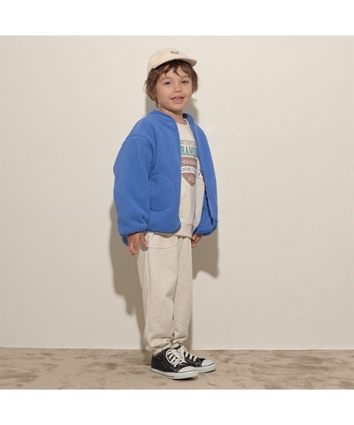 b・ROOM（ビールーム）の「【万能アウター】ボアジップジャケット（ブルゾン・キッズ・チャコール/ブルー/グリーン/マスタード/アイボリー/パープル・100cm/120cm/140cm/110cm/130cm/150cm）」の19枚目の写真