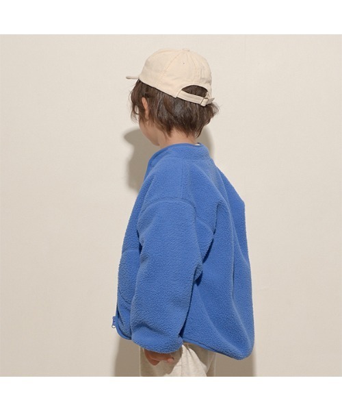 b・ROOM（ビールーム）の「【万能アウター】ボアジップジャケット（ブルゾン・キッズ・チャコール/ブルー/グリーン/マスタード/アイボリー/パープル・100cm/120cm/140cm/110cm/130cm/150cm）」の20枚目の写真