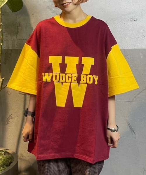 WudgeBoy（ワッジボーイ）の「W coloring TEE（Tシャツ/カットソー・レディース・オレンジ/エンジ/グレー/ブラック/ネイビー/オフホワイト・MEDIUM/LARGE）」の6枚目の写真