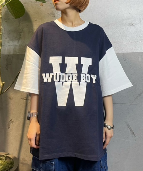WudgeBoy（ワッジボーイ）の「W coloring TEE（Tシャツ/カットソー・レディース・オレンジ/エンジ/グレー/ブラック/ネイビー/オフホワイト・MEDIUM/LARGE）」の5枚目の写真