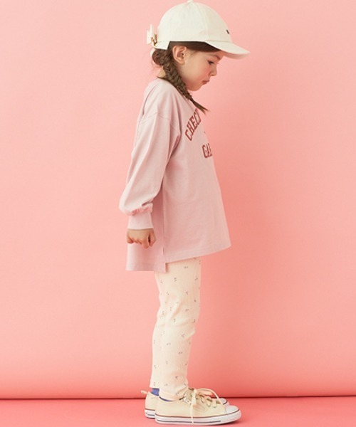 Lycee mine（リセマイン）の「アソートテレコふりふりレギンス（レギンス/スパッツ・キッズ・ブラック/グレー/ブルーグレー/トップグレー/アイボリー/レンガ/モスグリーン・100cm/110cm/120cm/130cm/140cm/150cm）」の10枚目の写真