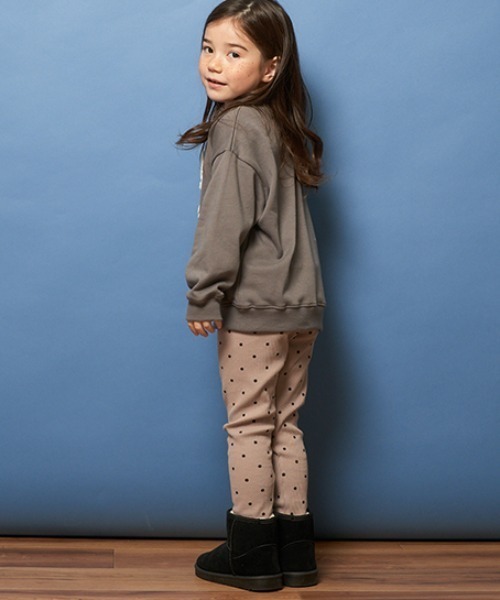 Lycee mine（リセマイン）の「アソートテレコふりふりレギンス（レギンス/スパッツ・キッズ・ブラック/グレー/ブルーグレー/トップグレー/アイボリー/レンガ/モスグリーン・100cm/110cm/120cm/130cm/140cm/150cm）」の12枚目の写真