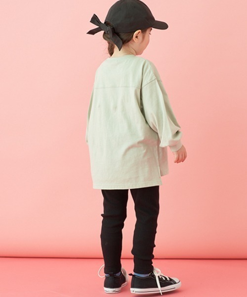 Lycee mine（リセマイン）の「アソートテレコふりふりレギンス（レギンス/スパッツ・キッズ・ブラック/グレー/ブルーグレー/トップグレー/アイボリー/レンガ/モスグリーン・100cm/110cm/120cm/130cm/140cm/150cm）」の14枚目の写真