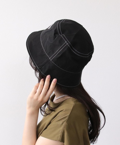 Three Four Time（ｽﾘｰﾌｫｰﾀｲﾑ）の「ステッチロゴバケットHAT（ハット・レディース・グレー/ブラック/ベージュ・FREE）」の4枚目の写真