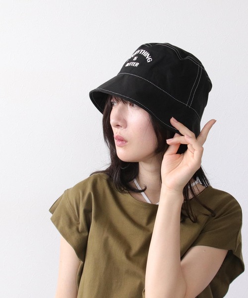 Three Four Time（ｽﾘｰﾌｫｰﾀｲﾑ）の「ステッチロゴバケットHAT（ハット・レディース・グレー/ブラック/ベージュ・FREE）」の10枚目の写真