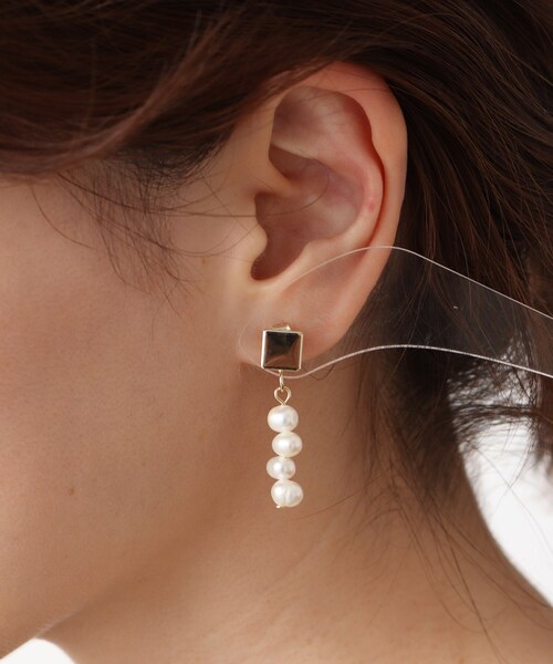 IDEE アスミビジュー　淡水パール　ピアス シロツメクサ ロングピアス asumi bijoux shirotsumekusa long earring｜ピアス・イヤリング