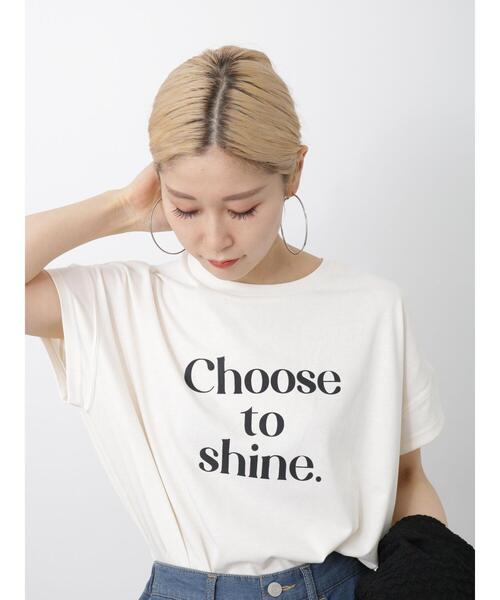 Samansa Mos2 blue（サマンサモスモスブルー）の「ロゴビッグTシャツ（Tシャツ/カットソー・レディース・グリーン/ブラック/オフホワイト/シルバーグレー/ベージュ・F）」の9枚目の写真