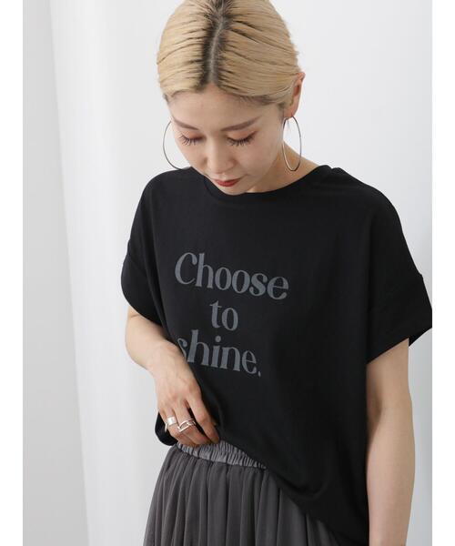 Samansa Mos2 blue（サマンサモスモスブルー）の「ロゴビッグTシャツ（Tシャツ/カットソー・レディース・グリーン/ブラック/オフホワイト/シルバーグレー/ベージュ・F）」の11枚目の写真